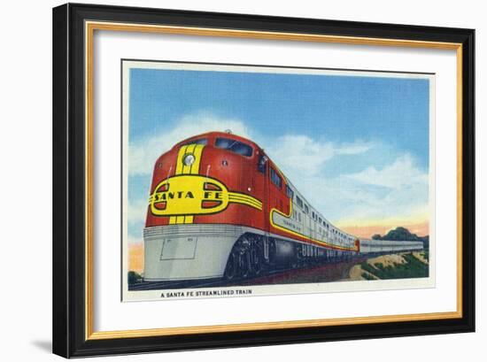 View of a Santa Fe Streamlined Train-Lantern Press-Framed Art Print