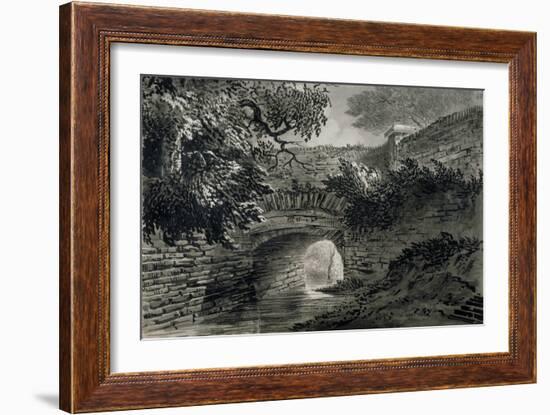 View of a Section of the Serpentine's Drainage System in Hyde Park, London, C1817-John Claude Nattes-Framed Giclee Print