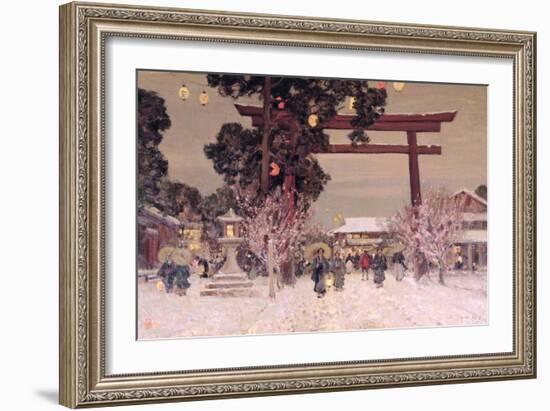 View of a Shinto Shrine, c.1889-Sir Alfred East-Framed Giclee Print