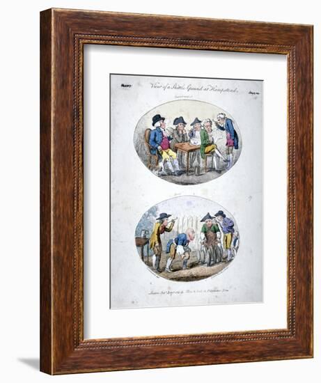 View of a Skittle Ground at Hampstead, 1813-George Cruikshank-Framed Giclee Print