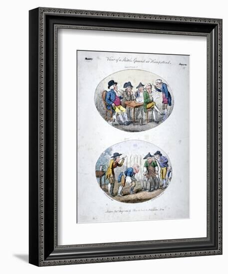 View of a Skittle Ground at Hampstead, 1813-George Cruikshank-Framed Giclee Print