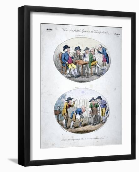 View of a Skittle Ground at Hampstead, 1813-George Cruikshank-Framed Giclee Print