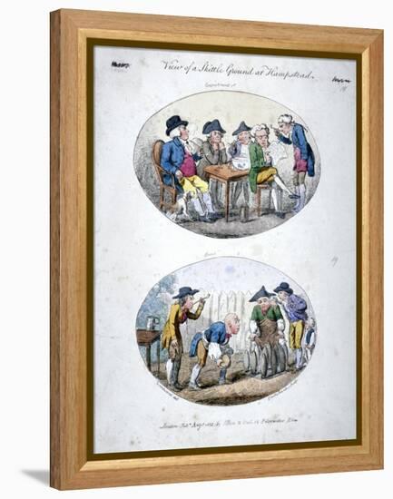 View of a Skittle Ground at Hampstead, 1813-George Cruikshank-Framed Premier Image Canvas