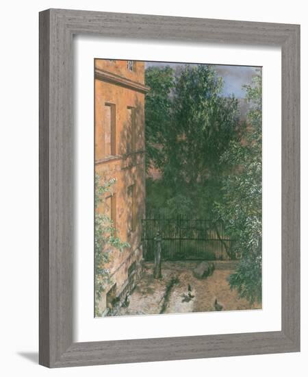 View of a Small Yard-Adolph Friedrich Erdmann von Menzel-Framed Giclee Print