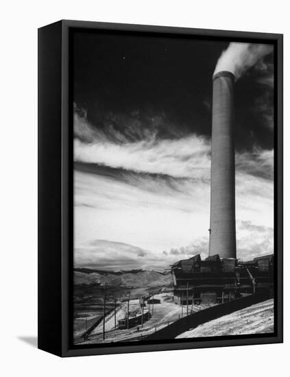 View of a Smoke Stack and Reclamation Buildings at the Very Top of the Hill-Charles E^ Steinheimer-Framed Premier Image Canvas