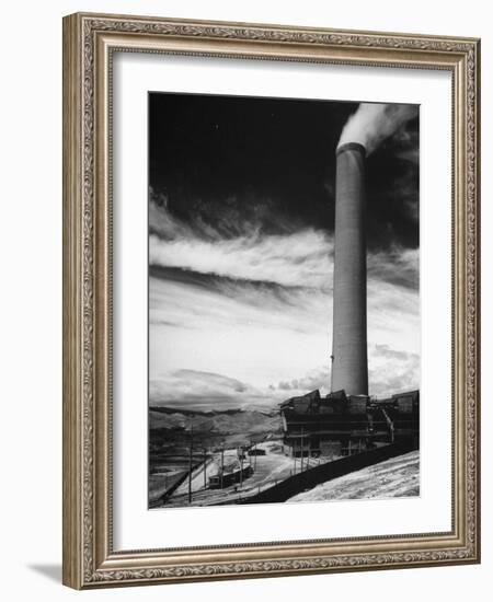 View of a Smoke Stack and Reclamation Buildings at the Very Top of the Hill-Charles E^ Steinheimer-Framed Photographic Print