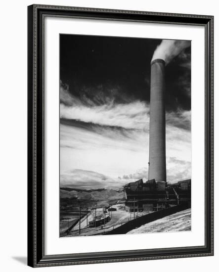 View of a Smoke Stack and Reclamation Buildings at the Very Top of the Hill-Charles E^ Steinheimer-Framed Photographic Print