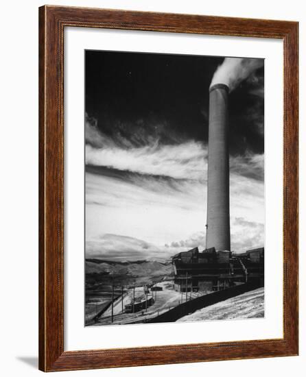 View of a Smoke Stack and Reclamation Buildings at the Very Top of the Hill-Charles E^ Steinheimer-Framed Photographic Print