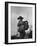 View of a Soldier Using a Backpack Radio-William Vandivert-Framed Photographic Print