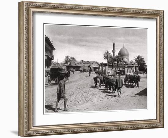 View of a Street from the North Gate, Baghdad, Iraq, 1925-A Kerim-Framed Giclee Print