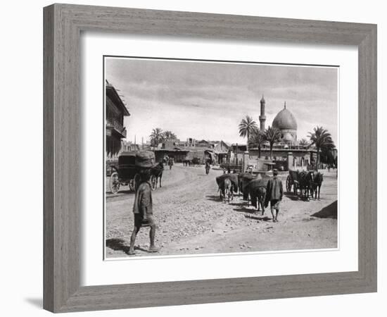 View of a Street from the North Gate, Baghdad, Iraq, 1925-A Kerim-Framed Giclee Print