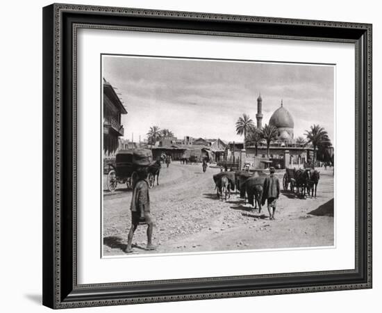 View of a Street from the North Gate, Baghdad, Iraq, 1925-A Kerim-Framed Giclee Print