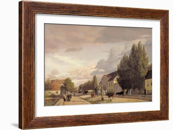 View of a Street in Osterbro Outside Copenhagen. Morning Light, 1836-Christen Schiellerup Købke-Framed Giclee Print