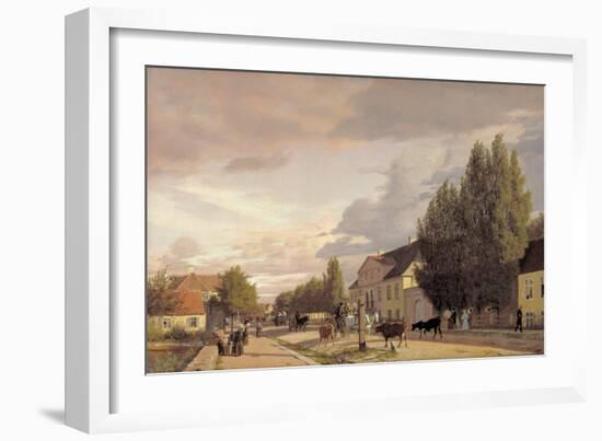 View of a Street in Osterbro Outside Copenhagen. Morning Light, 1836-Christen Schiellerup Købke-Framed Giclee Print