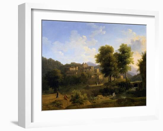 View of a Town in the Sabine Hills, 1814 (Oil on Canvas)-Jean Victor Bertin-Framed Giclee Print