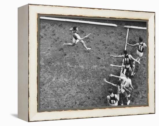 View of a US Track Race, University of Pennsylvania-George Silk-Framed Premier Image Canvas
