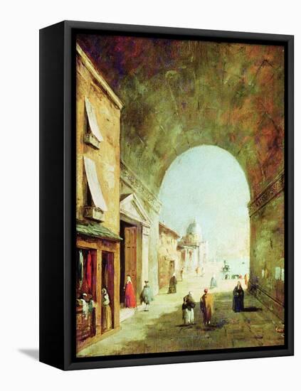 View of a Venetian Street-Francesco Guardi-Framed Premier Image Canvas