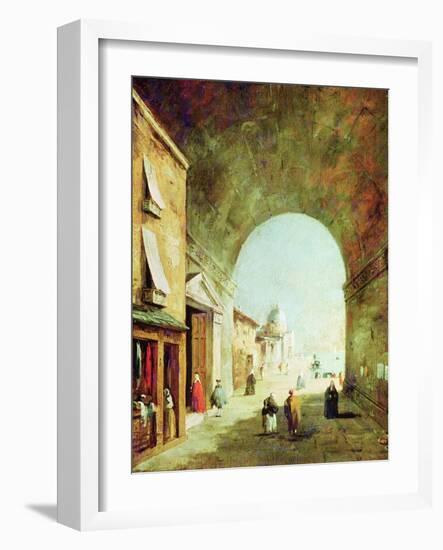 View of a Venetian Street-Francesco Guardi-Framed Giclee Print