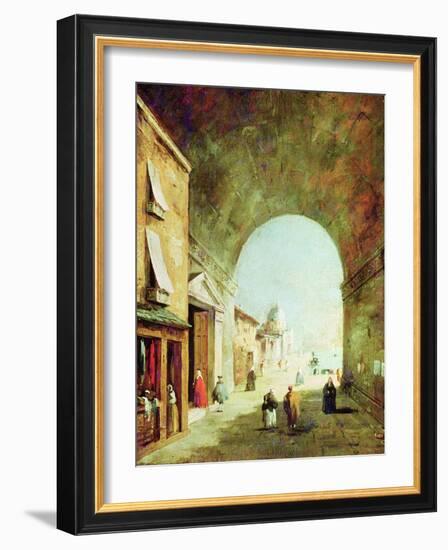 View of a Venetian Street-Francesco Guardi-Framed Giclee Print