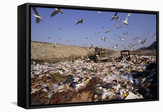 View of a Waste Landfill Site-David Nunuk-Framed Premier Image Canvas