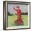 View of a Woman in Red Golfing-Lantern Press-Framed Art Print