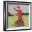 View of a Woman in Red Golfing-Lantern Press-Framed Art Print