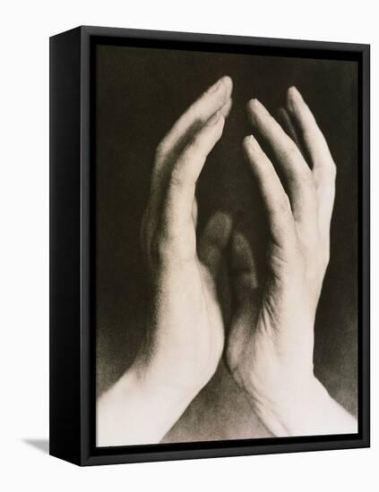 View of a Woman's Hands Held Together-Cristina-Framed Premier Image Canvas