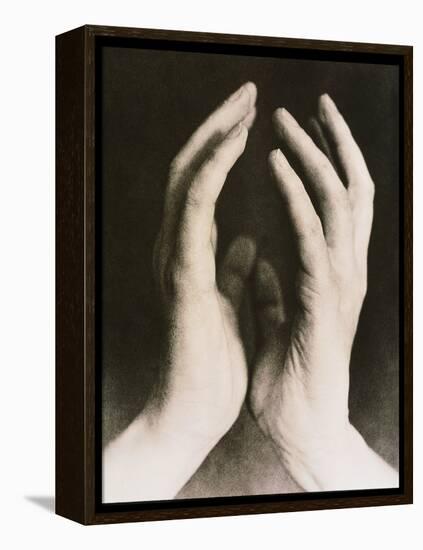 View of a Woman's Hands Held Together-Cristina-Framed Premier Image Canvas