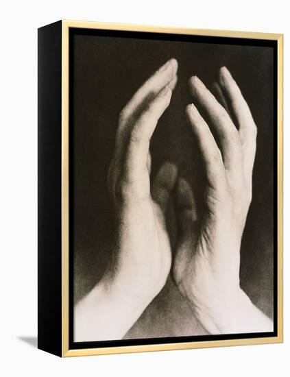 View of a Woman's Hands Held Together-Cristina-Framed Premier Image Canvas