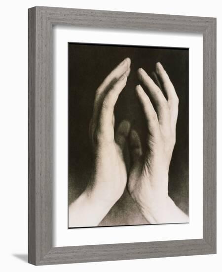 View of a Woman's Hands Held Together-Cristina-Framed Photographic Print