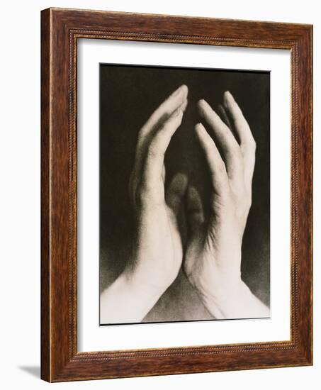 View of a Woman's Hands Held Together-Cristina-Framed Photographic Print