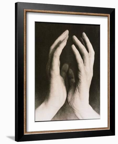 View of a Woman's Hands Held Together-Cristina-Framed Photographic Print