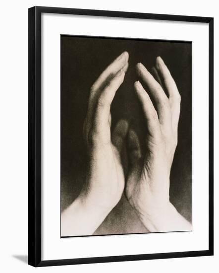 View of a Woman's Hands Held Together-Cristina-Framed Photographic Print