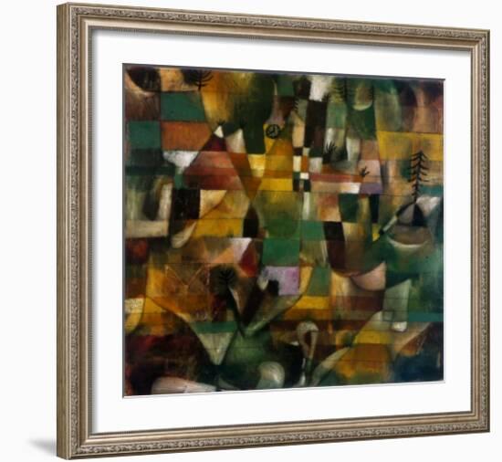 View of a Yellow Steeple-Paul Klee-Framed Art Print