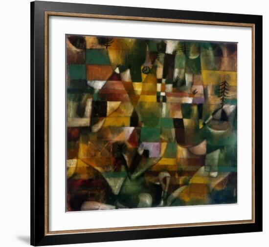 View of a Yellow Steeple-Paul Klee-Framed Art Print
