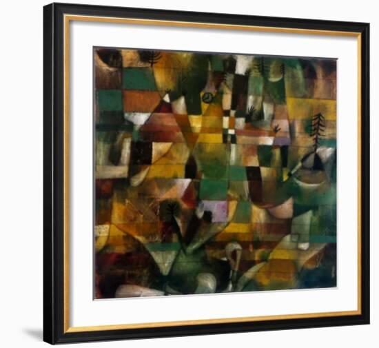 View of a Yellow Steeple-Paul Klee-Framed Art Print