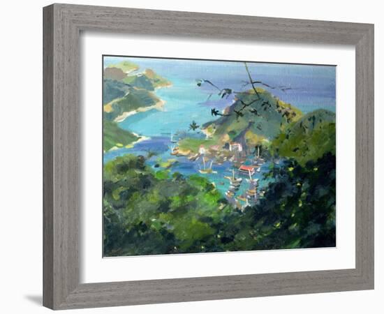 View of Aberdeen from the Peak, Hong Kong-Anne Durham-Framed Giclee Print