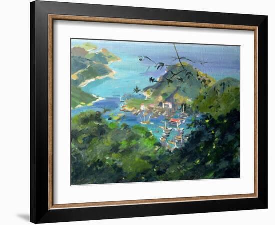 View of Aberdeen from the Peak, Hong Kong-Anne Durham-Framed Giclee Print