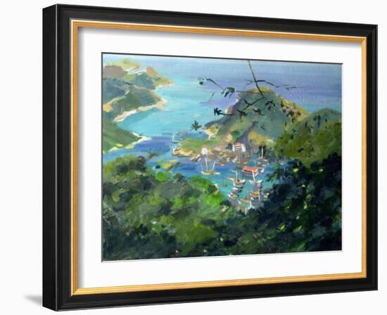 View of Aberdeen from the Peak, Hong Kong-Anne Durham-Framed Giclee Print