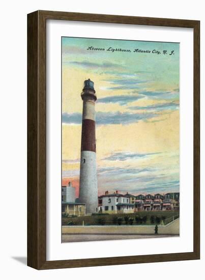 View of Absecon Lighthouse - Atlantic City, NJ-Lantern Press-Framed Premium Giclee Print