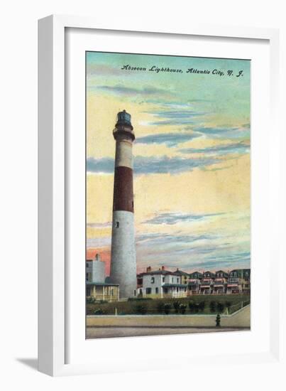 View of Absecon Lighthouse - Atlantic City, NJ-Lantern Press-Framed Premium Giclee Print