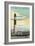 View of Absecon Lighthouse - Atlantic City, NJ-Lantern Press-Framed Art Print