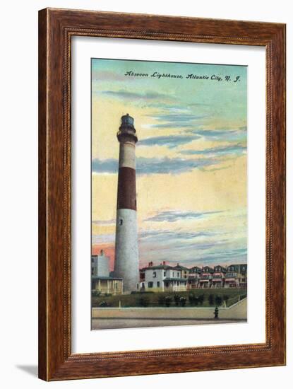 View of Absecon Lighthouse - Atlantic City, NJ-Lantern Press-Framed Art Print