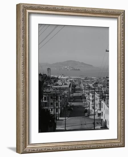 View of Alcatraz Island from Russian Hill-Philip Gendreau-Framed Photographic Print