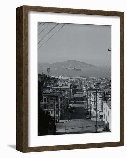 View of Alcatraz Island from Russian Hill-Philip Gendreau-Framed Photographic Print