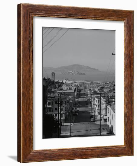 View of Alcatraz Island from Russian Hill-Philip Gendreau-Framed Photographic Print