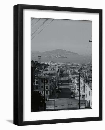 View of Alcatraz Island from Russian Hill-Philip Gendreau-Framed Photographic Print