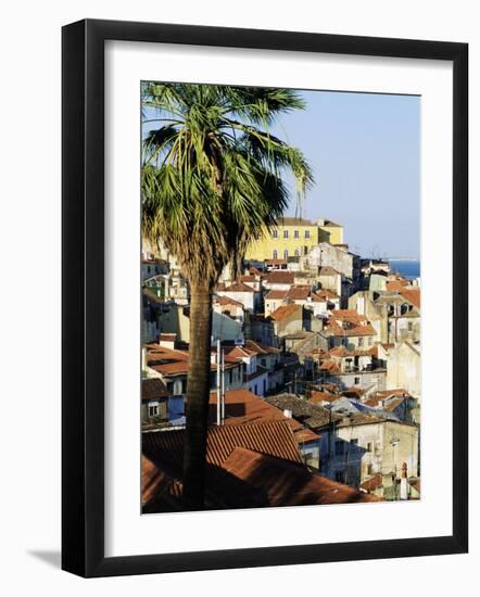 View of Alfama District and the Tagus River, Lisbon, Portugal, Europe-Sylvain Grandadam-Framed Photographic Print