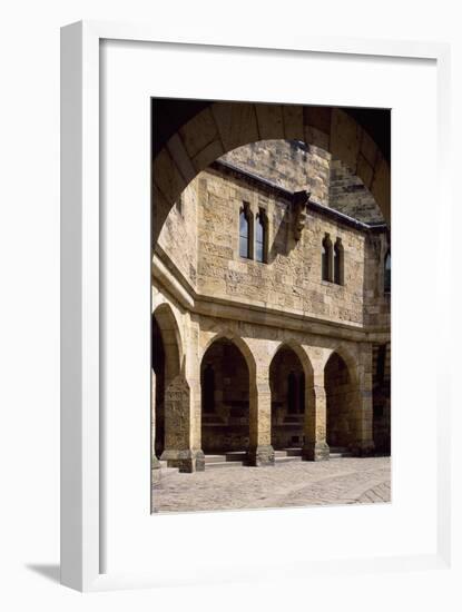 View of Alnwick Castle Courtyard, Northumberland, England-null-Framed Giclee Print