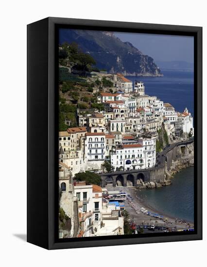 View of Amalfi From the Coast, Amalfi Coast, Campania, Italy, Europe-Olivier Goujon-Framed Premier Image Canvas